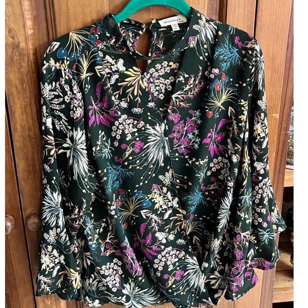 Monteau long sleeve blouse choker collar/bell sleeves Sz Juniors XL fits… - Picture 9 of 9
